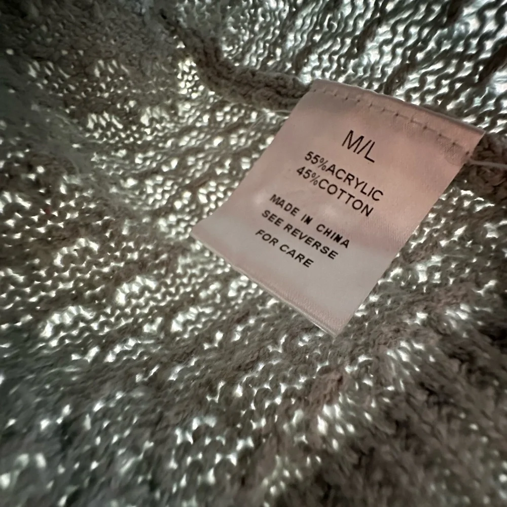 Wishlist Sage Green Textured Knit Sweater | Boho‎ Raw Hem Oversized Sweater M/L